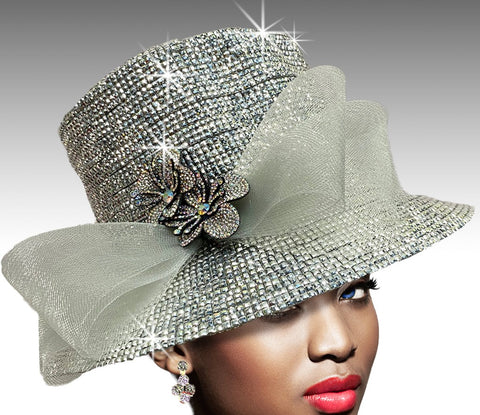 Women Fashion Church Hat 2937 Silver