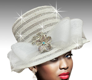 Women Fashion Church Hat 2937 Off White