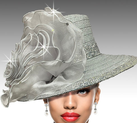 Women Fashion Church Hat 2937 Silver Silver / Select