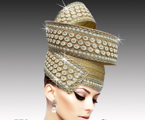 Women Church Hat-BDF-2966 Gold