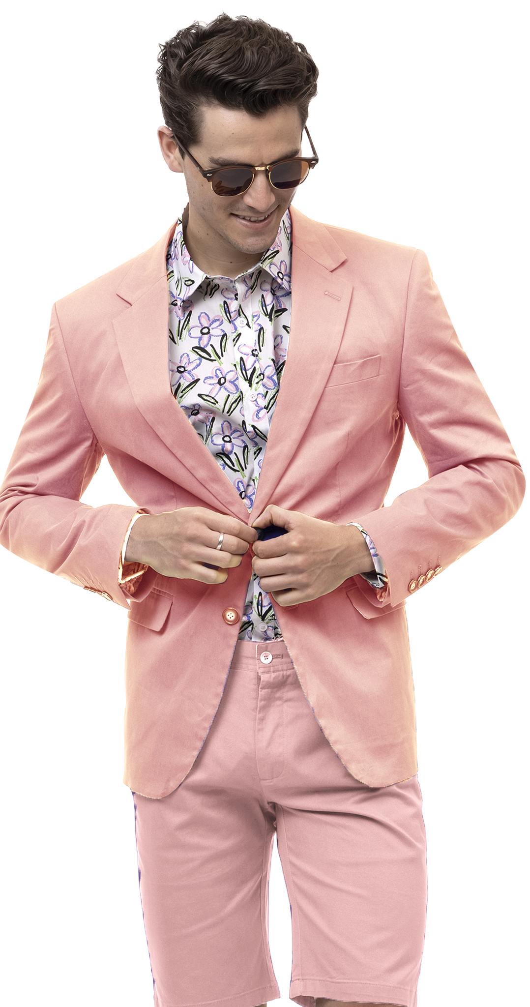 Men Solid Blazer CHJ01  - Pink