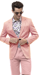 Men Solid Blazer CHJ01  - Pink