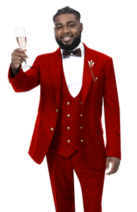 Men fancy suit M2771 Red