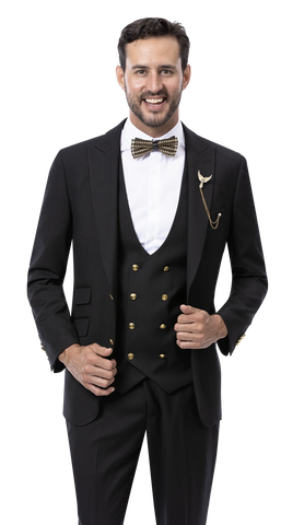 Men fancy suit M2771 Black