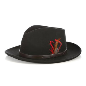 Men Fedora Hat-BLKLBAN L - Church Suits For Less