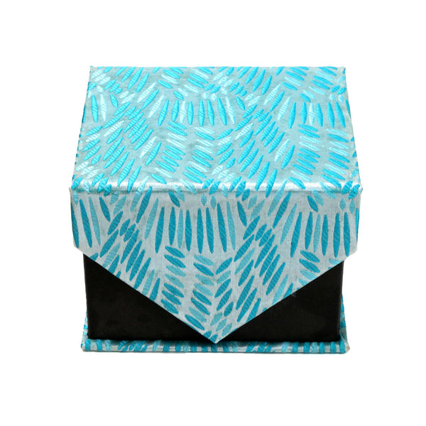 Men's Blue-Turquoise Organic Scattered Design 4-pc Necktie Box Set