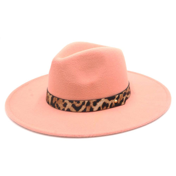 Leopard Pattern Pointed Panama Hat