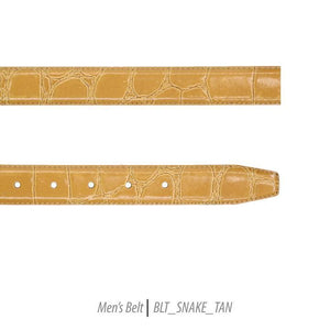 Men Leather Belts-BLT_SNAKE_TAN