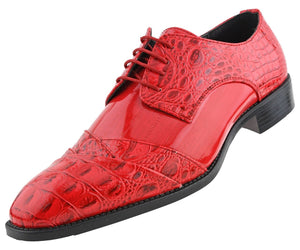 Men Dress Shoes Gator-Red