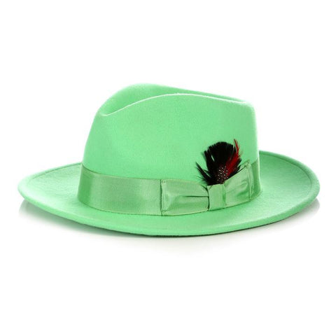 Men Fedora Hat-GREENDARK S - Church Suits For Less