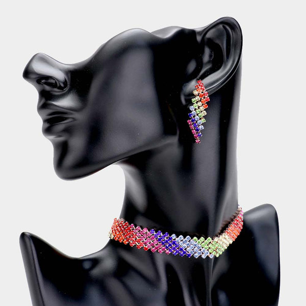 Embellished Rhinestone Choker Necklace