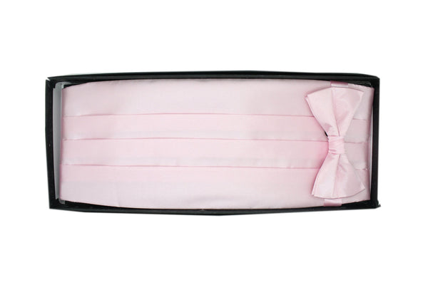 Satine Light Pink Bow Tie & Cummerbund Set