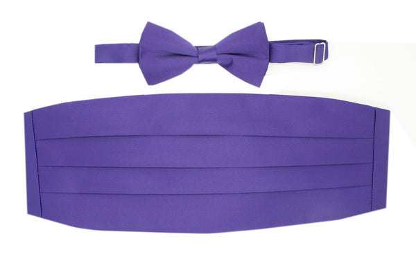 Satine Purple Bow Tie & Cummerbund Set
