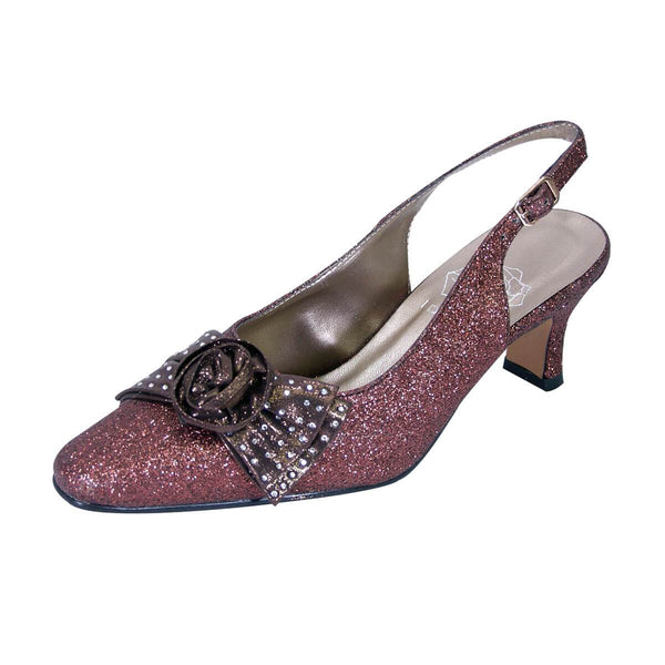 Women's Wide Width Glitter Slingback Shoes BDF 766