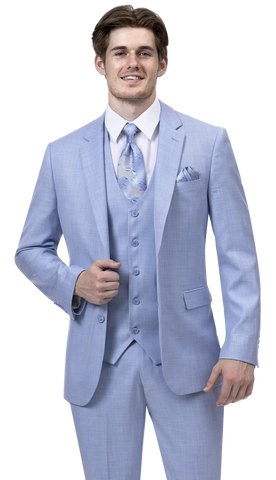 EJ Samuel Black Suit M18022 - Sky Blue - Church Suits For Less