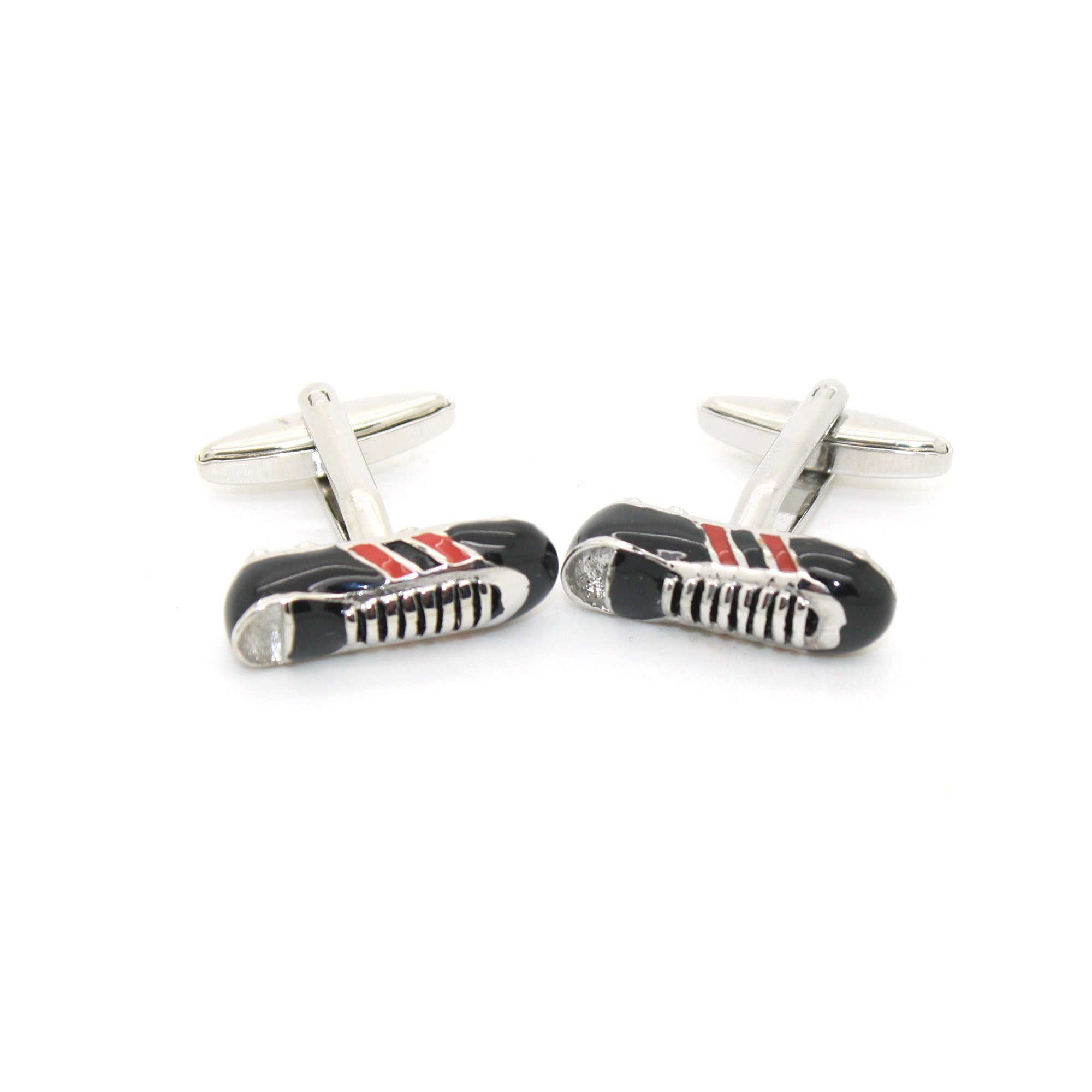 Silvertone Shoe Cuff Links With Jewelry Box