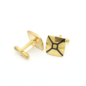 Goldtone Enamel Cuff Links With Jewelry Box