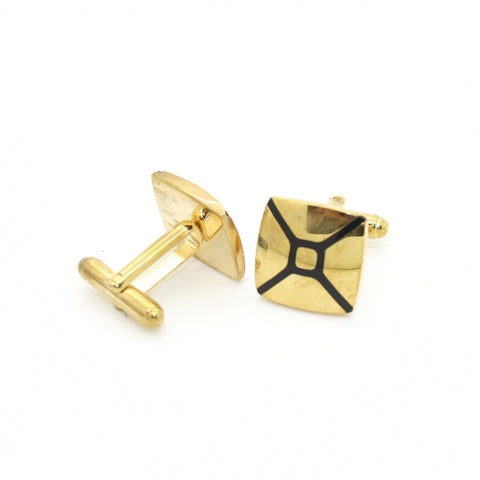 Goldtone Enamel Cuff Links With Jewelry Box