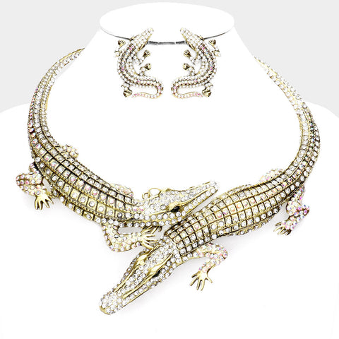 Double Alligator Evening Necklace