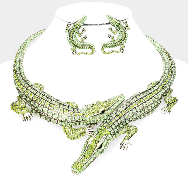 Double Alligator Evening Necklace