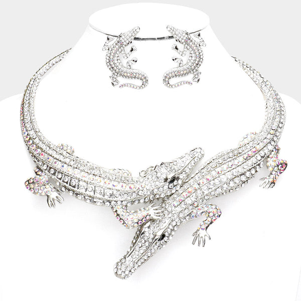 Double Alligator Evening Necklace