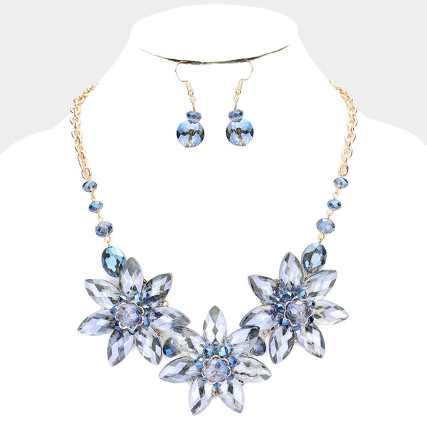 Triple Flower Accented Necklace