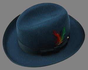 Men Godfather Hat-Teal - Church Suits For Less
