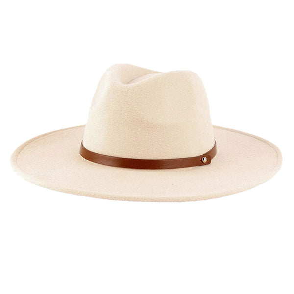 Ivory Faux Leather Band Trimmed Felt Panama Hat, Before running out the door into the cool air, you’ll want to reach for these Winter Panama Hat to keep you incredibly warm, a great hat can keep you cool and comfortable even when the sun is high in the sky. Perfect for keeping the sun off of your face, neck, and shoulders.