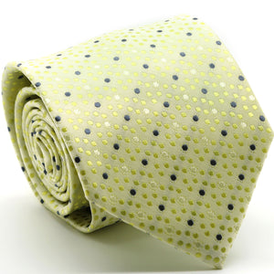 Mens Dads Classic Yellow Dot Pattern Business Casual Necktie & Hanky Set M-1