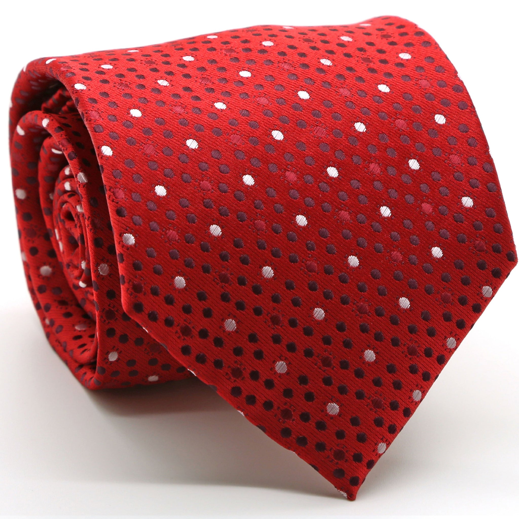 Mens Dads Classic Red Dot Pattern Business Casual Necktie & Hanky Set M-9