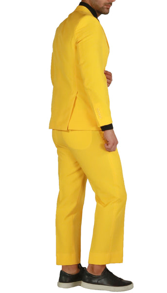 PL1969 Mens Yellow Slim Fit 2pc Suit - FHYINC best men's suits, tuxedos, formal men's wear wholesale