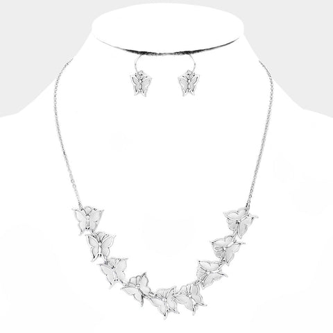 Cut Out Metal Butterfly Necklace