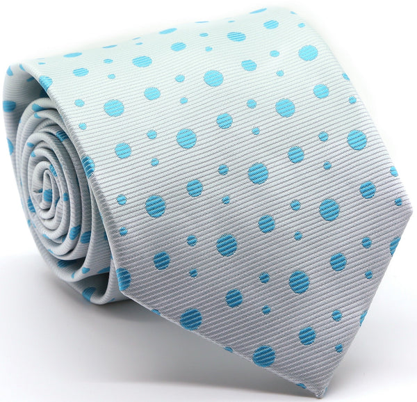 Mens Dads Classic Turquoise Circle Pattern Business Casual Necktie & Hanky Set MO-6