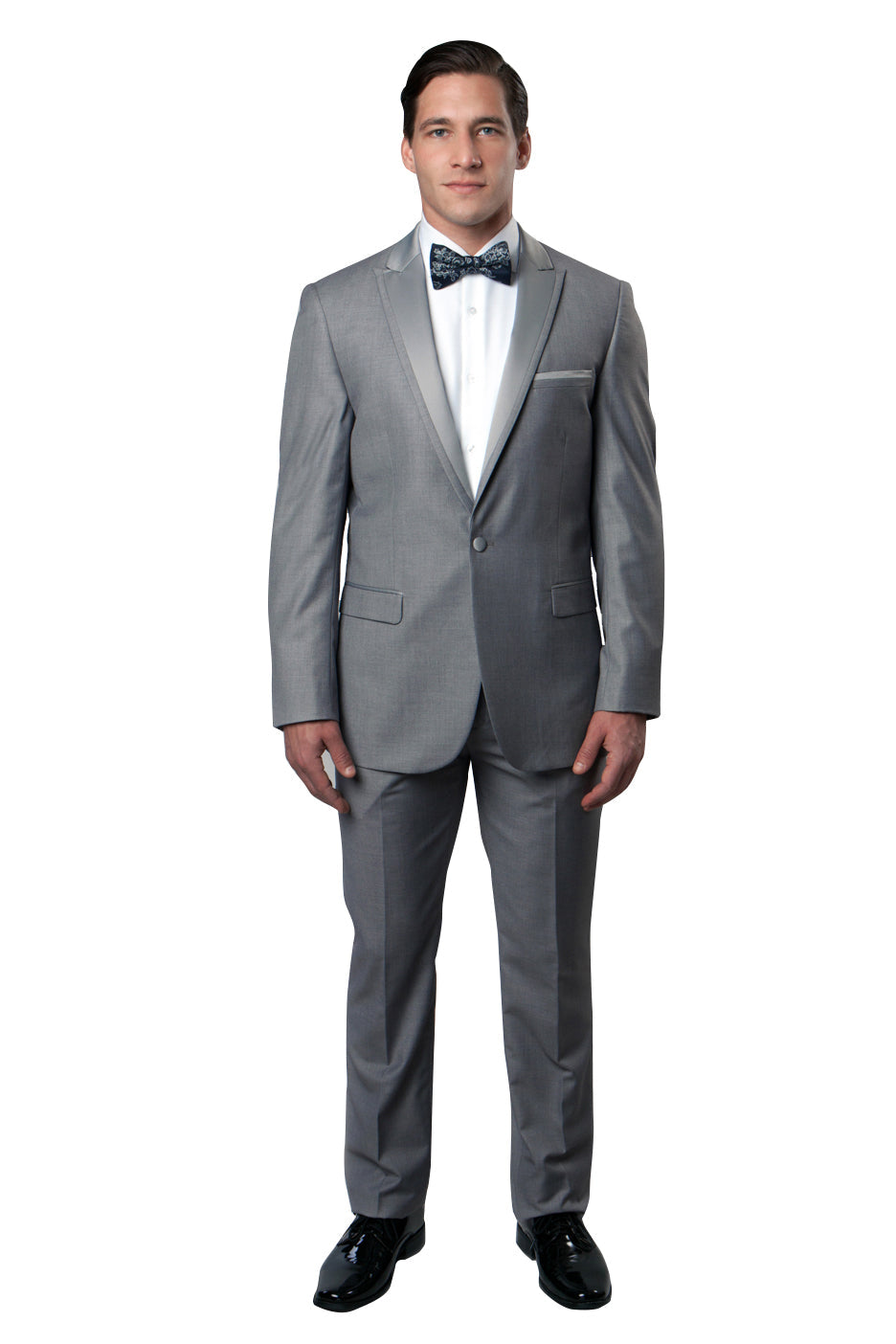 Satin Peak Lapel With Trim Tuxedo Solid Slim Fit Prom Tuxedos For Men