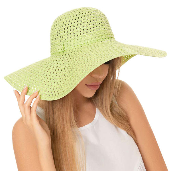 Mint Cut Out Straw Sun Hat.  Keep your styles on even when you are relaxing at the pool or playing at the beach. Large, comfortable, and perfect for keeping the sun off of your face, neck, and shoulders Perfect summer, beach accessory. Ideal for travellers who are on vacation or just spending some time in the great outdoors.