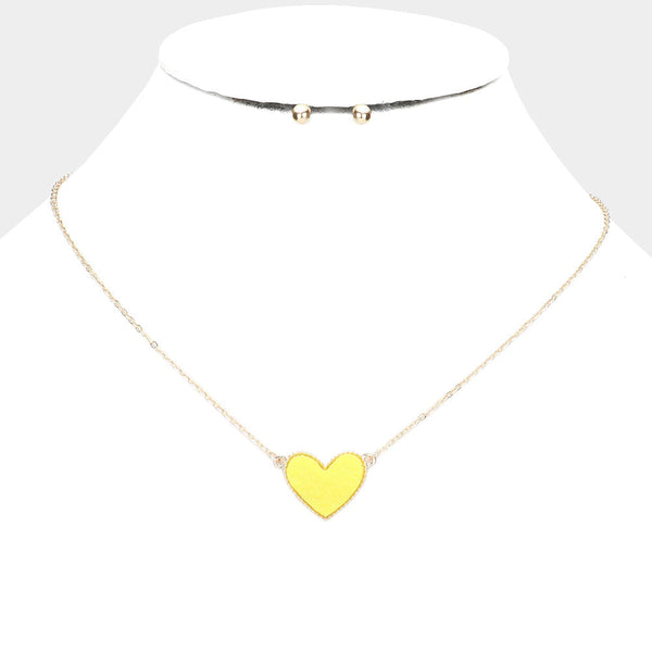 Druzy Heart Pendant Necklace