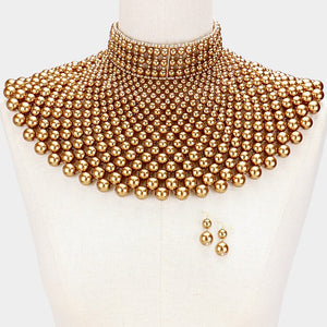 Pearl Armor Bib Choker Necklace