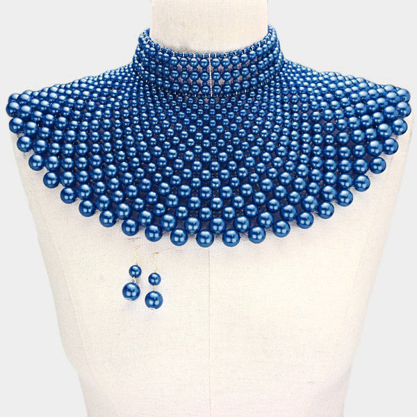 Pearl Armor Bib Choker Necklace