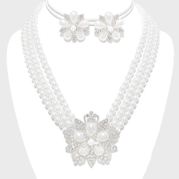 Pearl Bloom 3-row Necklace