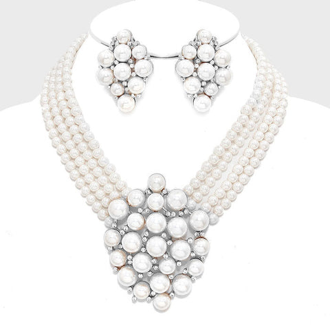 Crystal Pearl Bubble Necklace