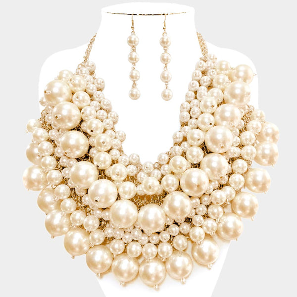 Pearl Cluster Vine Necklace