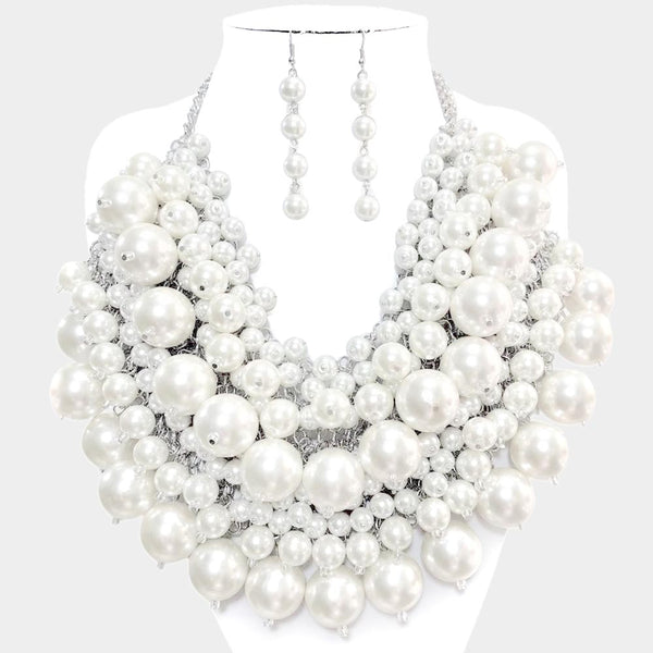 Pearl Cluster Vine Necklace