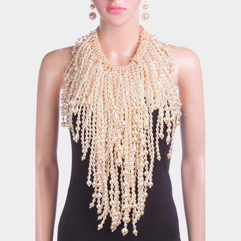 Pearl Cluster Vine Necklace