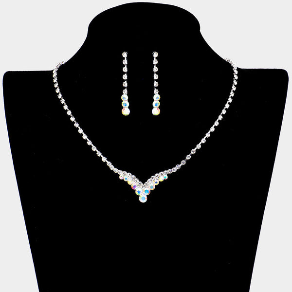 Bubble Stone Detail Rhinestone Necklace