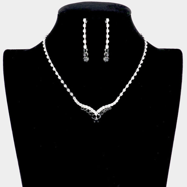 Bubble Stone Detail Rhinestone Necklace