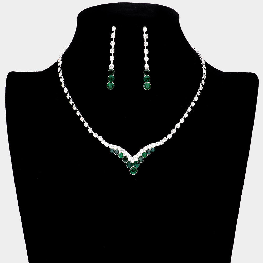 Bubble Stone Detail Rhinestone Necklace