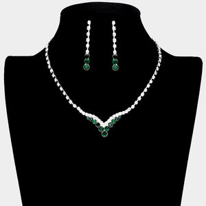 Bubble Stone Detail Rhinestone Necklace