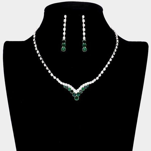 Bubble Stone Detail Rhinestone Necklace