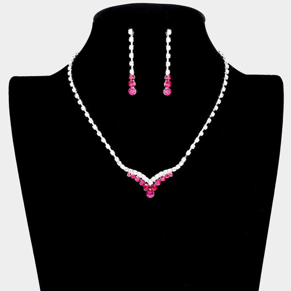 Bubble Stone Detail Rhinestone Necklace
