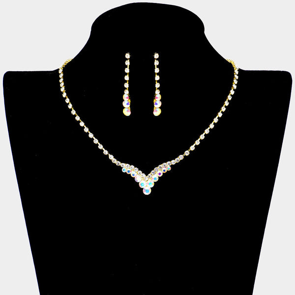 Bubble Stone Detail Rhinestone Necklace